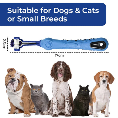 Three-Sided Pet Toothbrush